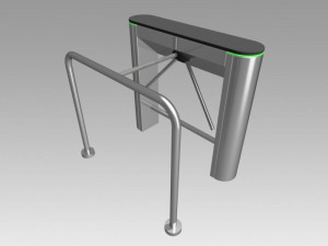 turnstile tripod trilock with pipe fencing 3D-Modell