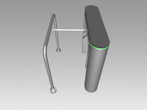 turnstile tripod trilock with pipe fencing 3D-Modell