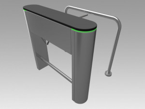 turnstile tripod trilock with pipe fencing 3D-Modell
