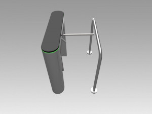 turnstile tripod trilock with pipe fencing 3D-Modell