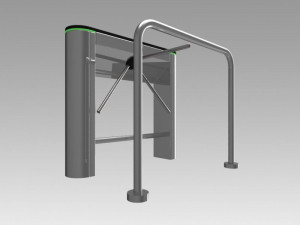 turnstile tripod trilock with pipe fencing 3D-Modell