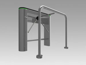 turnstile tripod trilock with pipe fencing 3D Model