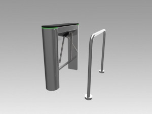 turnstile tripod trilock with pipe fencing 3D-Modell