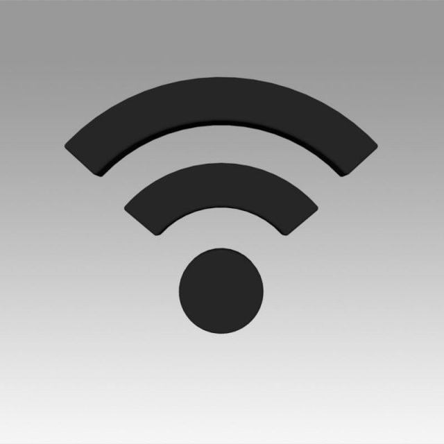 wifi wireless internet logo 3D Model .c4d .max .obj .3ds .fbx .stl .blend 