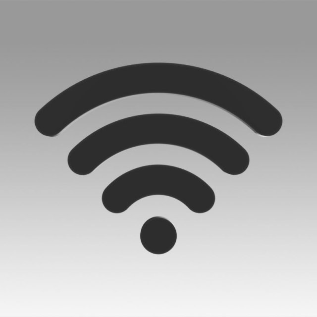 wifi wireless internet logo 3D Модель .c4d .max .obj .3ds .fbx .stl .blend 