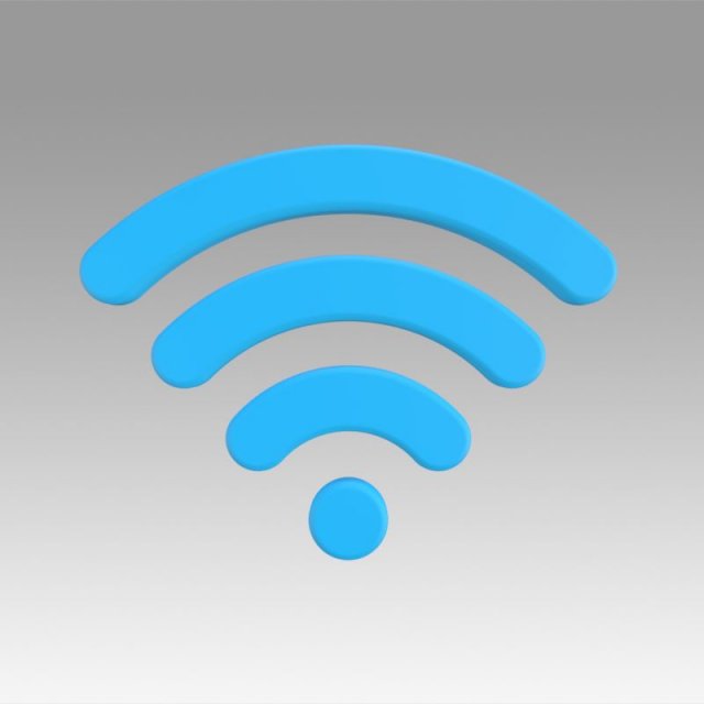wifi wireless internet logo 3D Модель .c4d .max .obj .3ds .fbx .stl .blend 