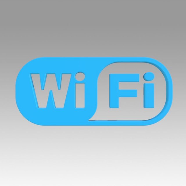 wifi wireless internet logo Model 3D .c4d .max .obj .3ds .fbx .stl .blend 