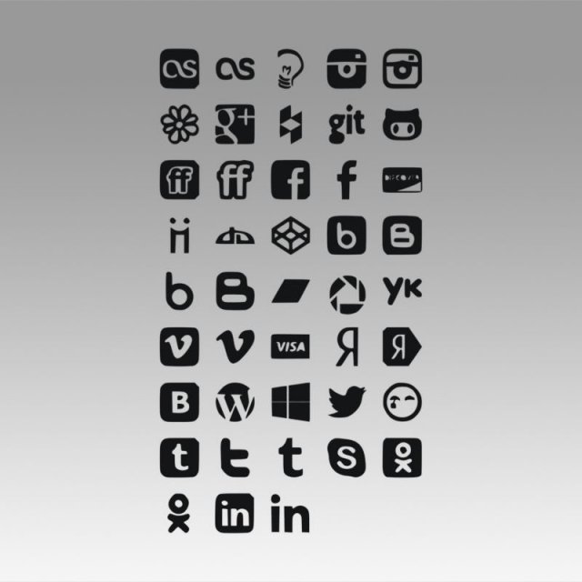 social icons logo 3D मॉडल .c4d .max .obj .3ds .fbx .stl .blend 