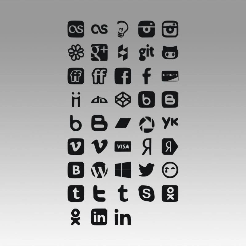 social icons logo 3D Model .c4d .max .obj .3ds .fbx .stl .blend 
