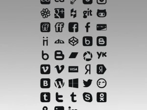 logo ikon sosial Model 3D