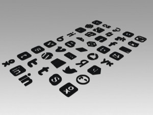 social icons logo 3D मॉडल