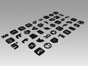 social icons logo 3D Model