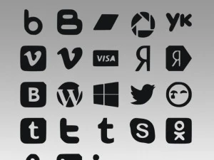 social icons logo 3D Model
