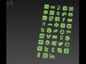 social icons logo 3D मॉडल