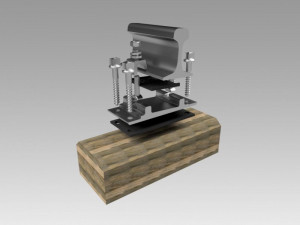 rail fastening of kb-65 with a wooden bar 3D Model