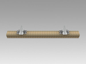 rail fastening of kb-65 with a wooden bar 3D Model