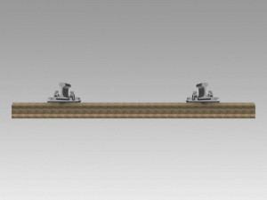 rail fastening of kb-65 with a wooden bar 3D Model