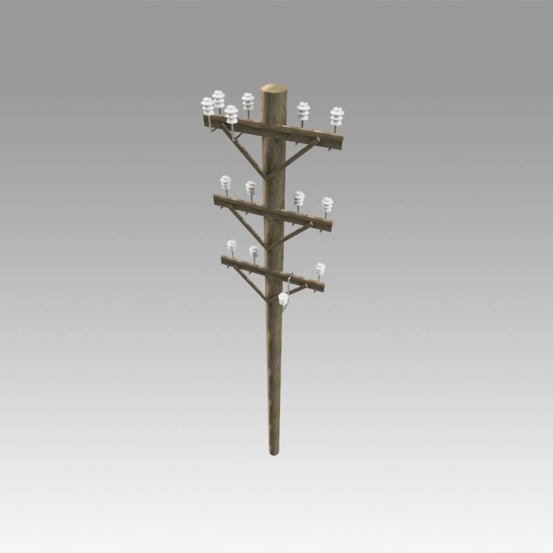 electric pole 3D Model .c4d .max .obj .3ds .fbx .stl .blend 