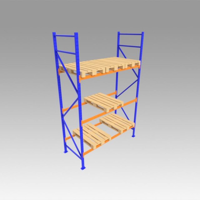shelves with euro pallet 3D Modell .c4d .max .obj .3ds .fbx .stl .blend