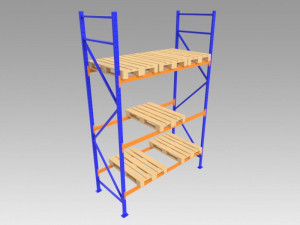 shelves with euro pallet 3D Model