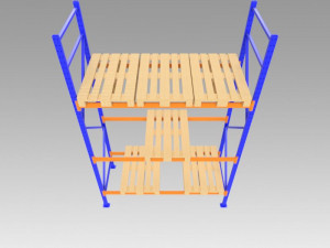 shelves with euro pallet 3D Modell