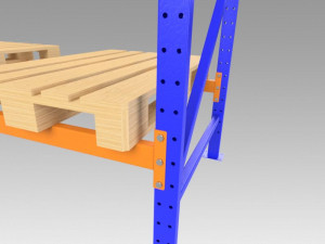 shelves with euro pallet 3D Modell