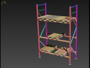 shelves with euro pallet 3D Modell