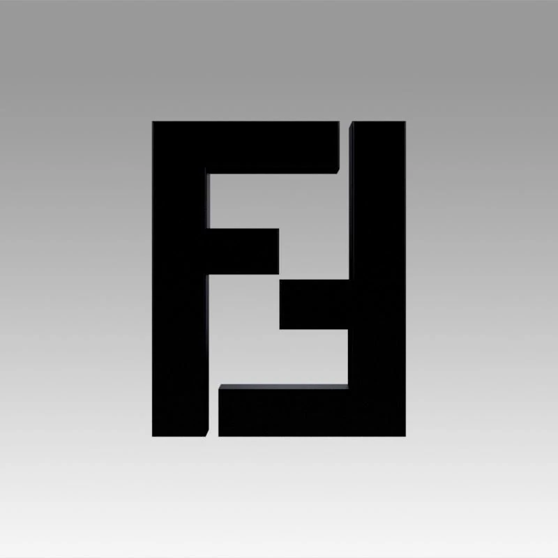 fendi logo 3D Model .c4d .max .obj .3ds .fbx .stl .blend 