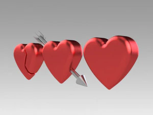 heart love set 3D Model