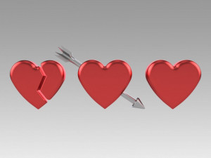 heart love set 3D Модель