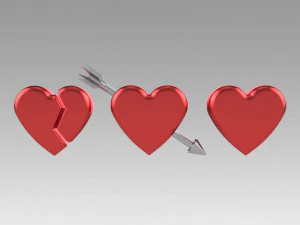 heart love set 3D Model