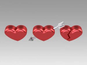 heart love set 3D Model