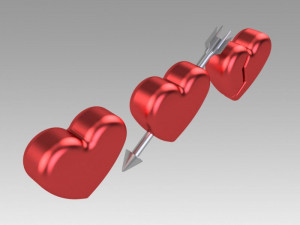 heart love set 3D Модель