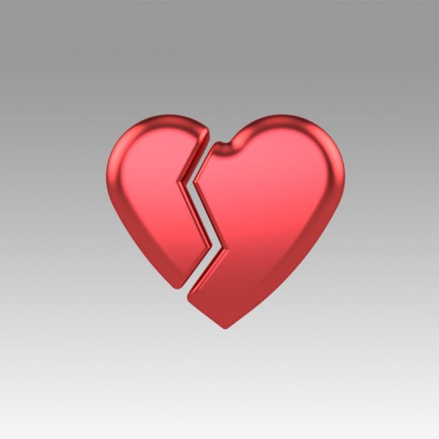 heart love broken Model 3D .c4d .max .obj .3ds .fbx .stl .blend 