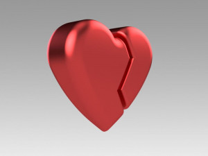 heart love broken Model 3D