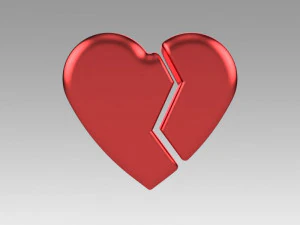 heart love broken 3D Model