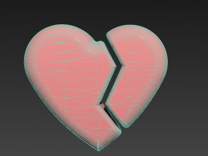 heart love broken Model 3D