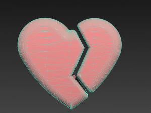 heart love broken 3D Model