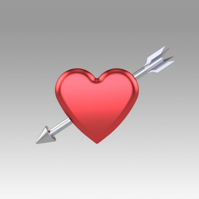 heart with arrow 3D मॉडल .c4d .max .obj .3ds .fbx .stl .blend 