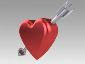 Herz mit Pfeil 3D Modell