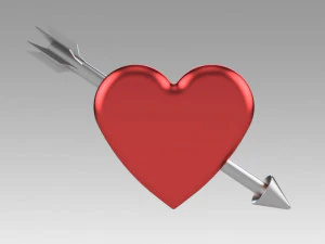 Herz mit Pfeil 3D Modell