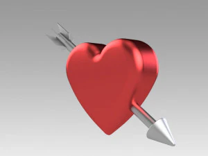 Herz mit Pfeil 3D Modell