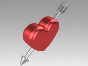 Herz mit Pfeil 3D Modell