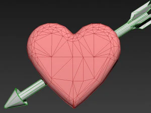 Herz mit Pfeil 3D Modell