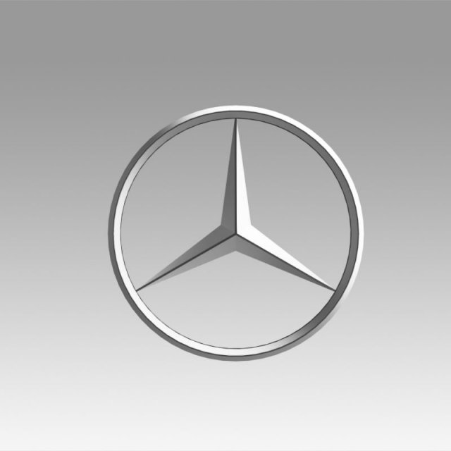 mercedes logo 3D Model .c4d .max .obj .3ds .fbx .stl .blend