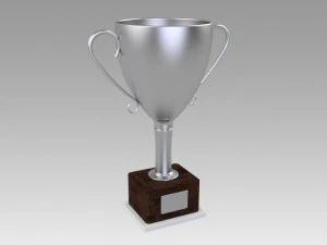 trophy set gold and silver 3D Model
