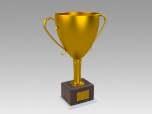 trophy set gold and silver 3D Model