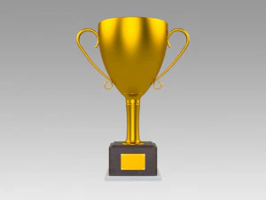 trophy set gold and silver 3D Model