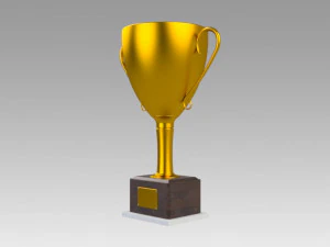 trophy set gold and silver 3D Model