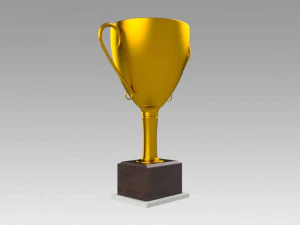 trophy set gold and silver 3D Model